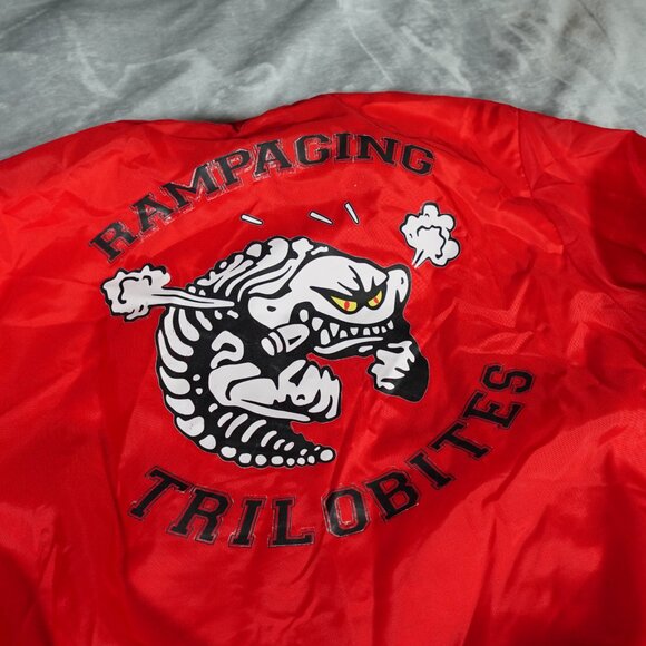 Vintage Swingster Rampaging Trilobites Bomber Jacket Mens S Dinosaurs TV Show - Picture 2 of 13